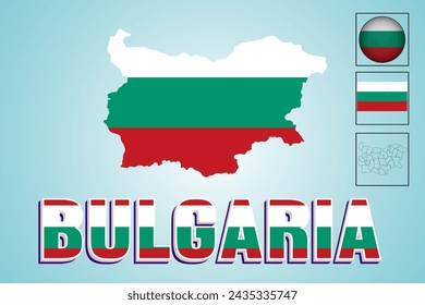 Map and vector illustration of Bulgaria