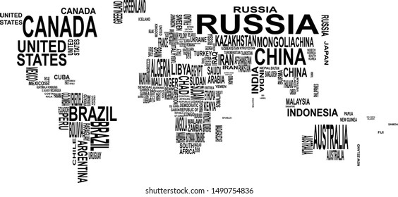 Map vector illustration with country names