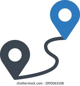 ilustración de vector de mapa aislado en un fondo transparente. iconos vectoriales de glifo para el concepto o gráficos web.