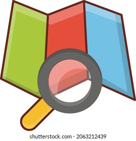 mapa Ilustración vectorial en un fondo transparente. Símbolos de calidad premium. Icono de color plano de línea vectorial para el concepto y el diseño gráfico.