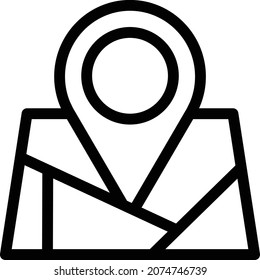 mapa Ilustración vectorial en un fondo transparente. Símbolos de calidad premium. Icono vectorial de trazo para el concepto y diseño gráfico.