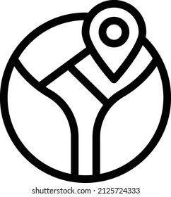 mapa Ilustración vectorial en un fondo transparente. Símbolos de calidad premium. Icono vectorial de trazo para el concepto y diseño gráfico.