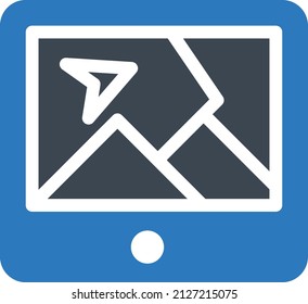 mapa Ilustración vectorial en un fondo transparente. Símbolos de calidad premium. Icono vector glifos para concepto y diseño gráfico.