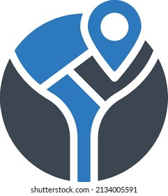 mapa Ilustración vectorial en un fondo transparente. Símbolos de calidad premium. Icono vector glifos para concepto y diseño gráfico.