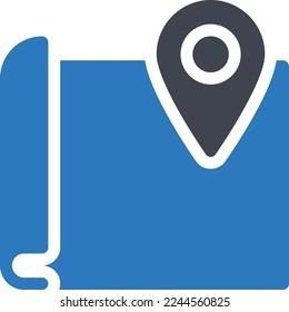 mapa Ilustración vectorial en un fondo transparente. Símbolos de calidad superior. Iconos vectoriales de glifos para diseño de conceptos y gráficos. 
