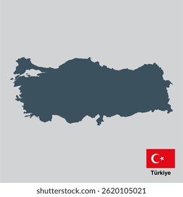 Türkiye map vector isolated on transparent background