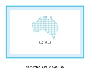 MAP VECTOR LINE ART WITH BLUE COLOR. AUSTRALIA, INDIA, CHINA, BRAZIL, USA, MEXICO, GREENLAND, MIDDLE EAST, ARGENTINA, AFRICA