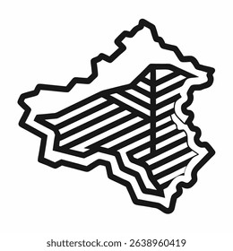 map vector line art icon  black and white