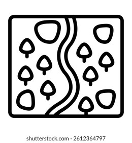 Map Vector Line Icon Design