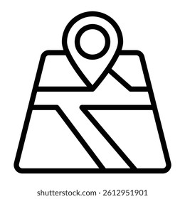 Map Vector Line Icon Design