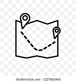Map vector linear icon isolated on transparent background, Map transparency concept can be used for web and mobile