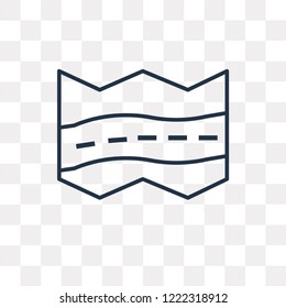 Map vector outline icon isolated on transparent background, high quality linear Map transparency concept can be used web and mobile