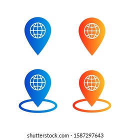 map vector pin icon , flat design