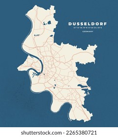 Düsseldorf map vector poster flyer