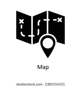 Map  vector Solid Design illustration. Symbol on White background EPS 10 File 