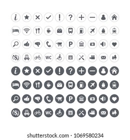 Map vector symbols set, map icons  isolated, eps 10 vector