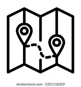 Map Vector Thick Line Icon For Personal And Commercial Use.
