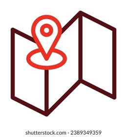 Map Vector Thick Line Two Color Icons For Personal And Commercial Use.
