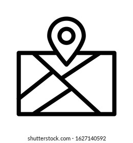 map vector thin line icon 