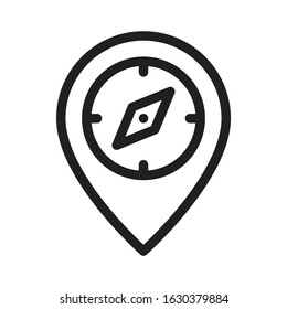 map vector thin line icon 
