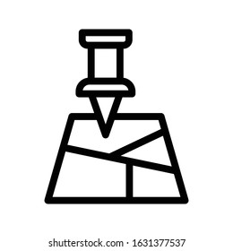 map vector thin line icon 