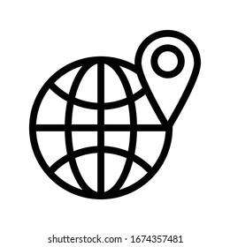 map vector thin line icon 