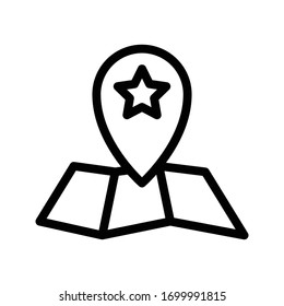 map vector thin line icon 