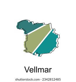 map of Vellmar modern outline, High detailed vector illustration Design Template, suitable for your company