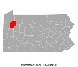 Map of Venango in Pennsylvania on white
