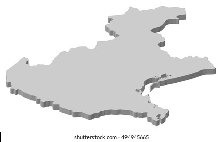 Map - Veneto (Italy) - 3D-Illustration