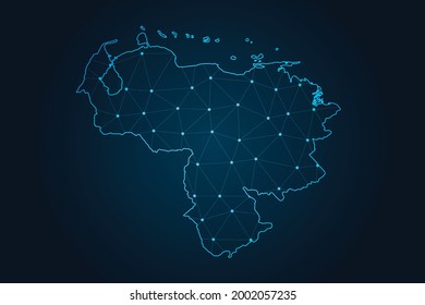 Map of Venezuela , Abstract mash line and point scales on dark background for your web site design map logo, app, ui,Travel. Vector illustration eps 10.