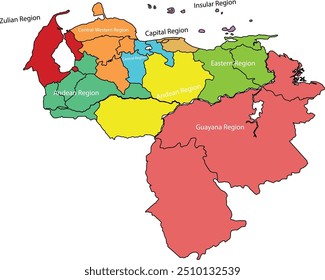 map of Venezuela administrative regions