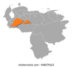 Map - Venezuela, Barinas