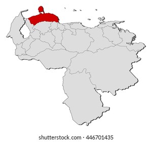 Map - Venezuela, Falcon