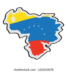 Map of Venezuela with its flag. Vector illustration design