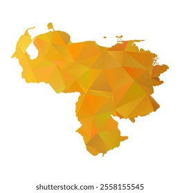 Map of Venezuela - Gold Polygonal Design For Your. Vector illustration eps 10.