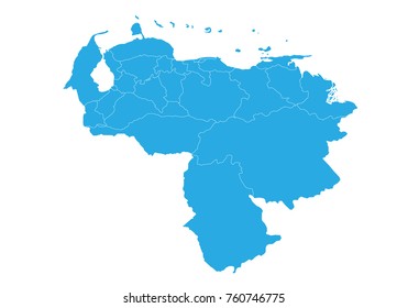 Map of venezuela. High detailed vector map - venezuela.