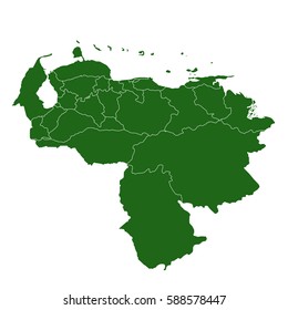 Map of Venezuela, isolated on white background.