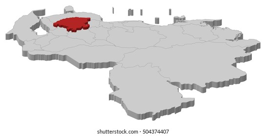 Map - Venezuela, Lara - 3D-Illustration