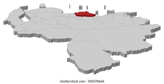 Map - Venezuela, Merida - 3D-Illustration