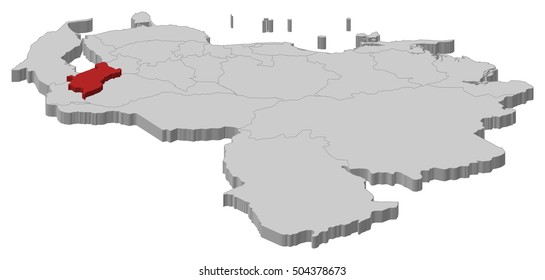 Map - Venezuela, Miranda - 3D-Illustration