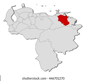 Map - Venezuela, Monagas