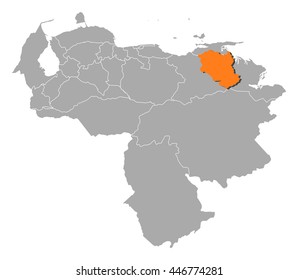 Map - Venezuela, Monagas