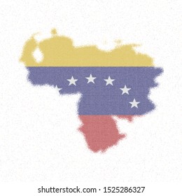 Map of Venezuela. Mosaic style map with flag of Venezuela. Emotional vector illustration.