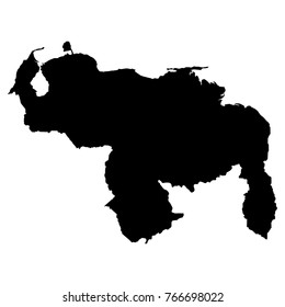 Map of Venezuela on a white background, Vector illustration