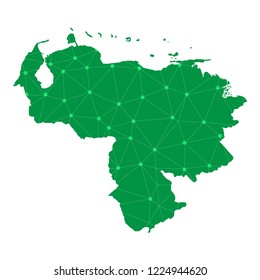 Map of Venezuela from Polygonal wire frame low poly mesh,Venezuela map Vector Illustration EPS10.