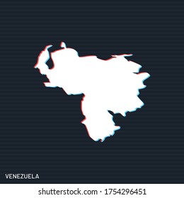 Map of Venezuela Vector Design Template On Dark Background.