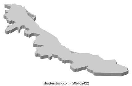 Map - Veracruz (Mexico) - 3D-Illustration