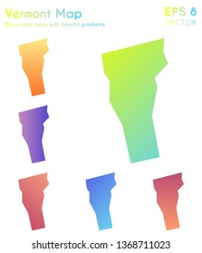 Map of Vermont with beautiful gradients. Beautiful set of US state maps. Fair vector illustration.