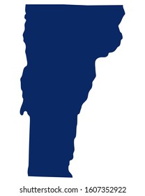 Map of Vermont in blue colour